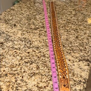 Tan Embossed Leather Belt